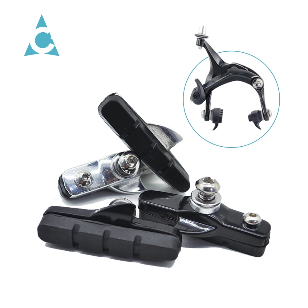 Road Bike C-Brake Caliper Pads Bicycle Brake Shoes Rubber Blocks Light-Weight Replaceable for Shimano