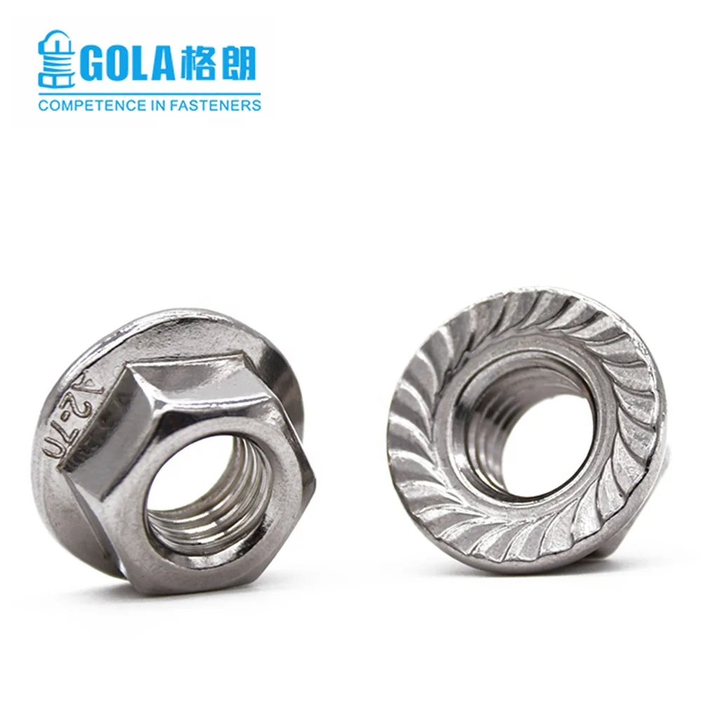 304 Stainless steel Nuts DIN 6923 M4-16 Stainless steel Hexagon nuts with flange