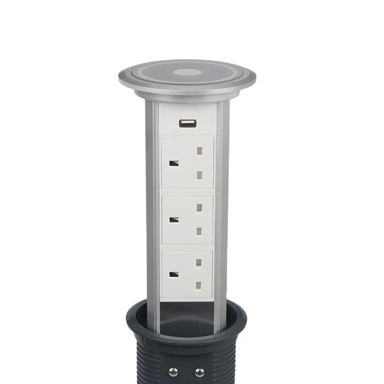 Кухонная Столешница Скрытая всплывающая британская стандартная сетевая лента с розеткой USB