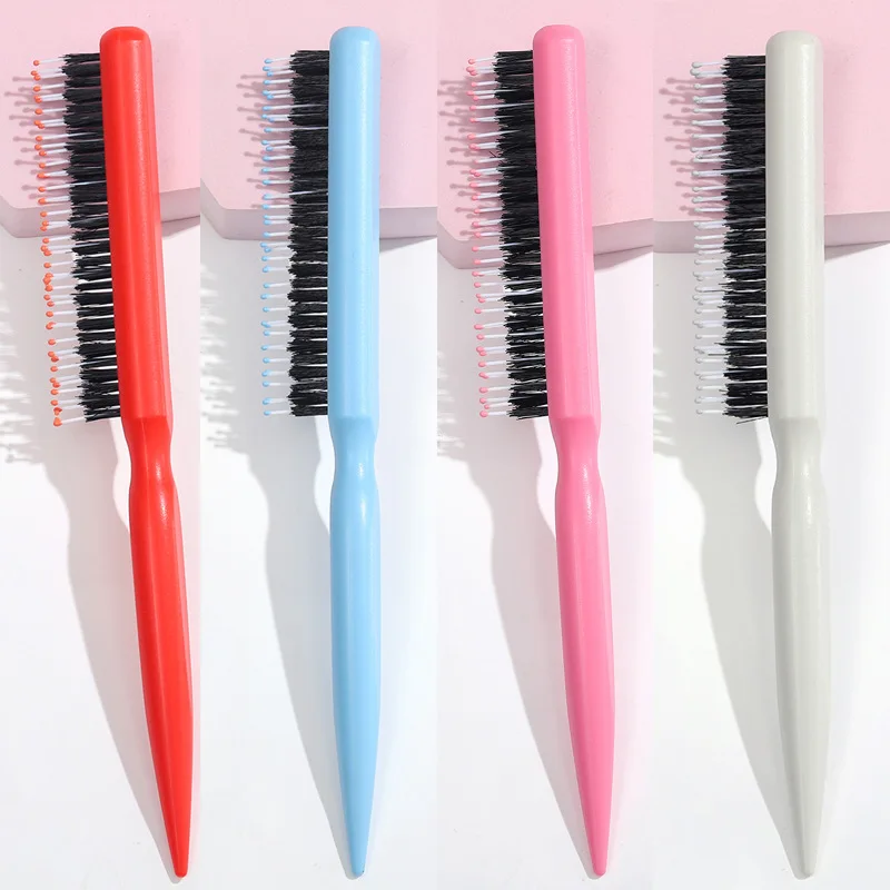 YUE  anti static Natural boar bristles organic detangling Hair roller brush hair brush Triple Teasing Comb