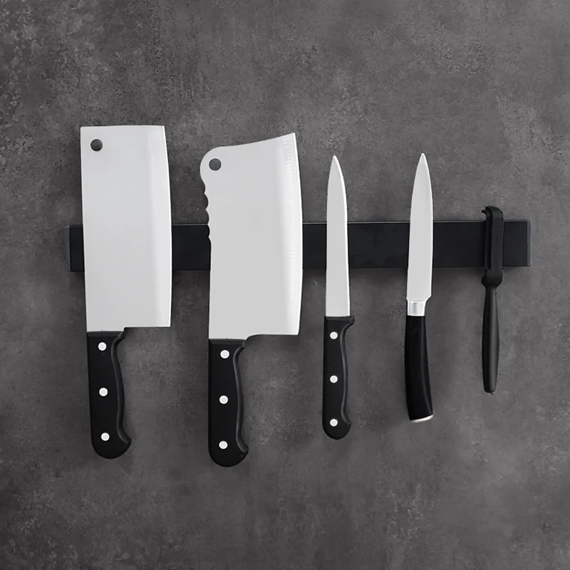 Подгонянный магнитный держатель ножа блок из нержавеющей стали черный держатель ножа для кухни