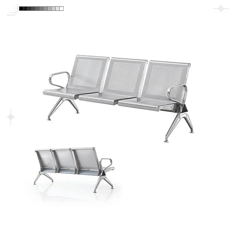 Hospital Waiting Bench Pu row Link Chairs With Pu Cushion Seating Waiting Chair 3 Seater Airport Chair