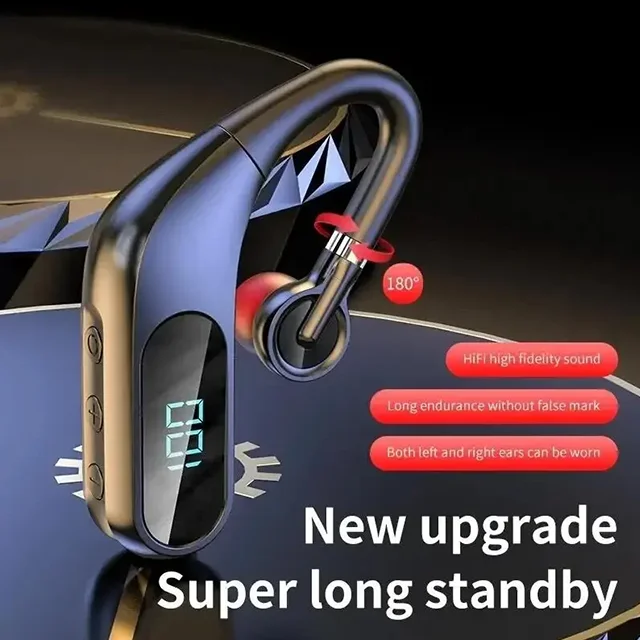 Wholesale TWS Headphone Hanging Ear Business Earphone HD Sound Wireless Sports Open Ear Over Headset With LED Display Earbud