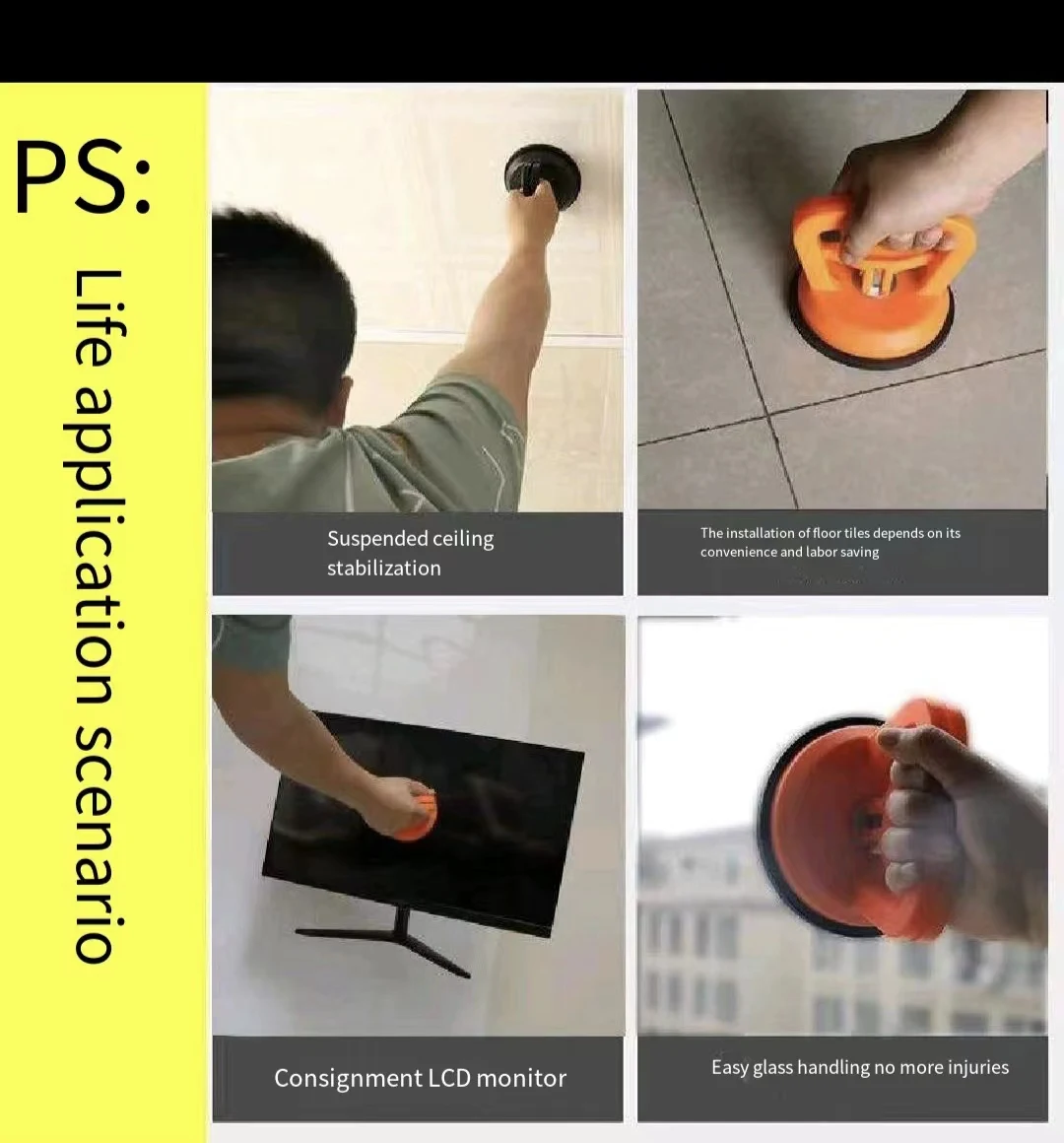 Plastic three-claw ceramic tile glass vacuum suction cup PC environmental plastic hand tools