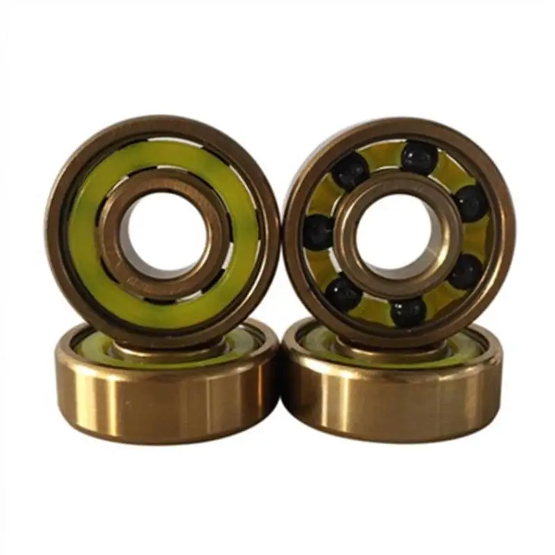 High Speed Titanium Gold Ceramic Skateboard Bearing Customized For Cruising