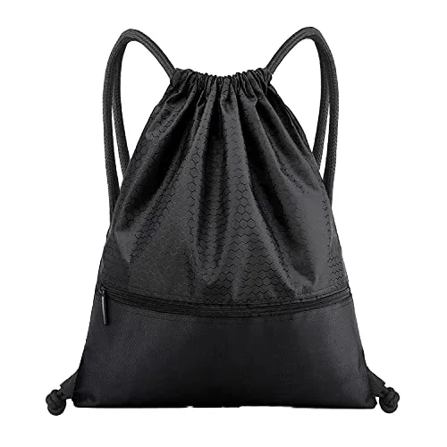 RPET Oxford Waterproof Bag Zipper Pocket Light Bagpack Casual Sports Knapsack Drawstring Backpack Bag