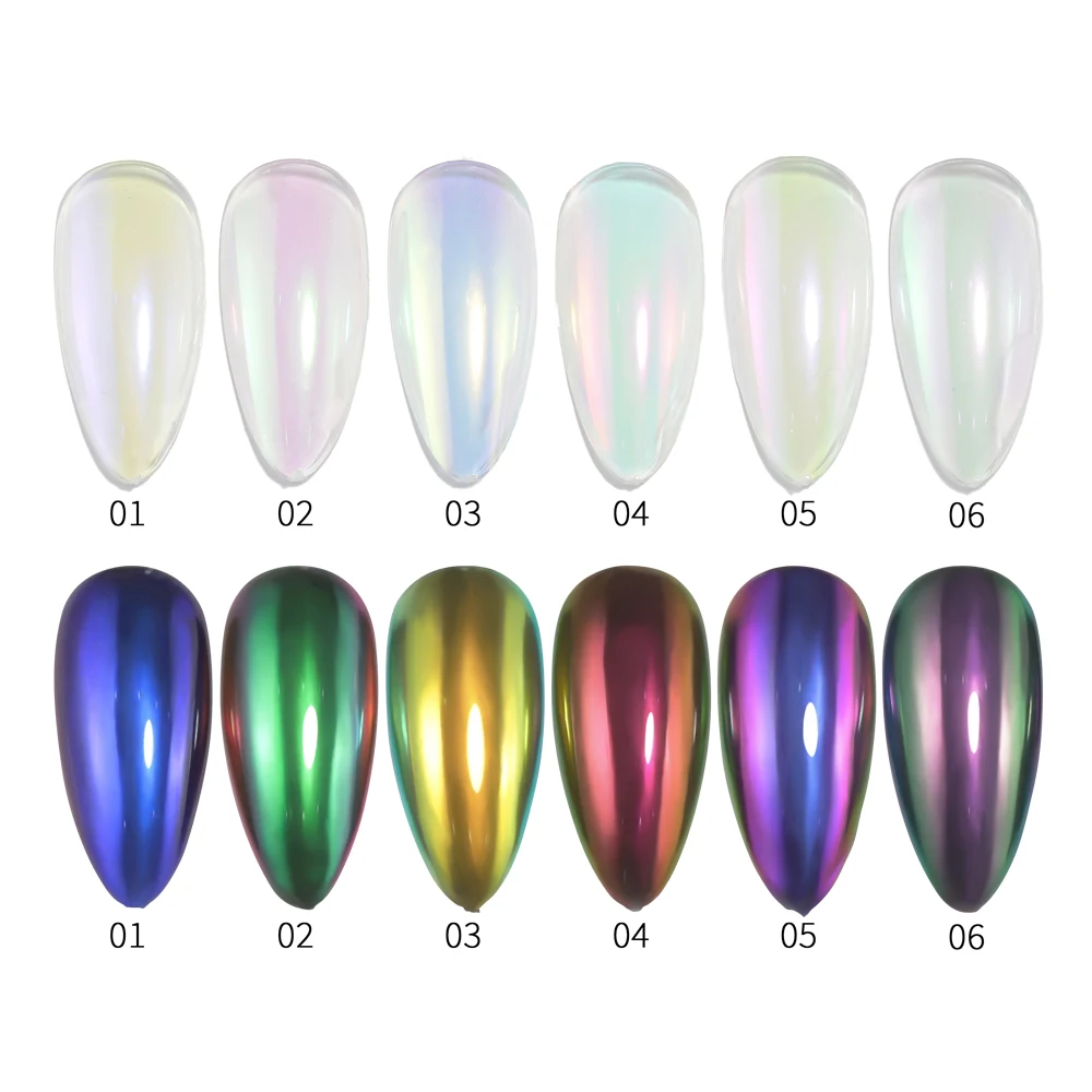 Bozlin Customize Luxury Packaging Boxes Magic Liquid Type Chrome Liquid Powder Pigment Nail Art Kit Mirror Powder