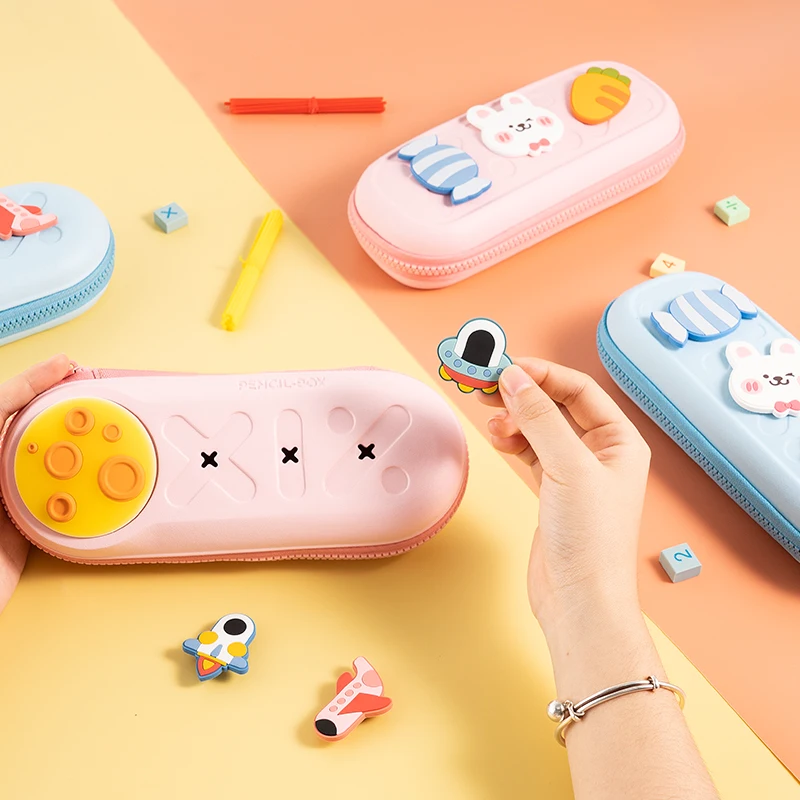 3D Designer Planet Storage Container kawaii Pencil case For School DIY Colorful Kids Pencil Box