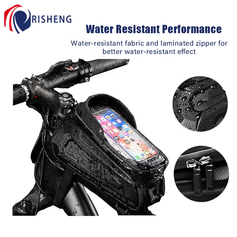 Waterproof  Phone Mount Hard Shell Bike Top Tube Front Frame Bag Compatible with iPhone 14 12 11 Pro XR XS Max Phones Below 6.8