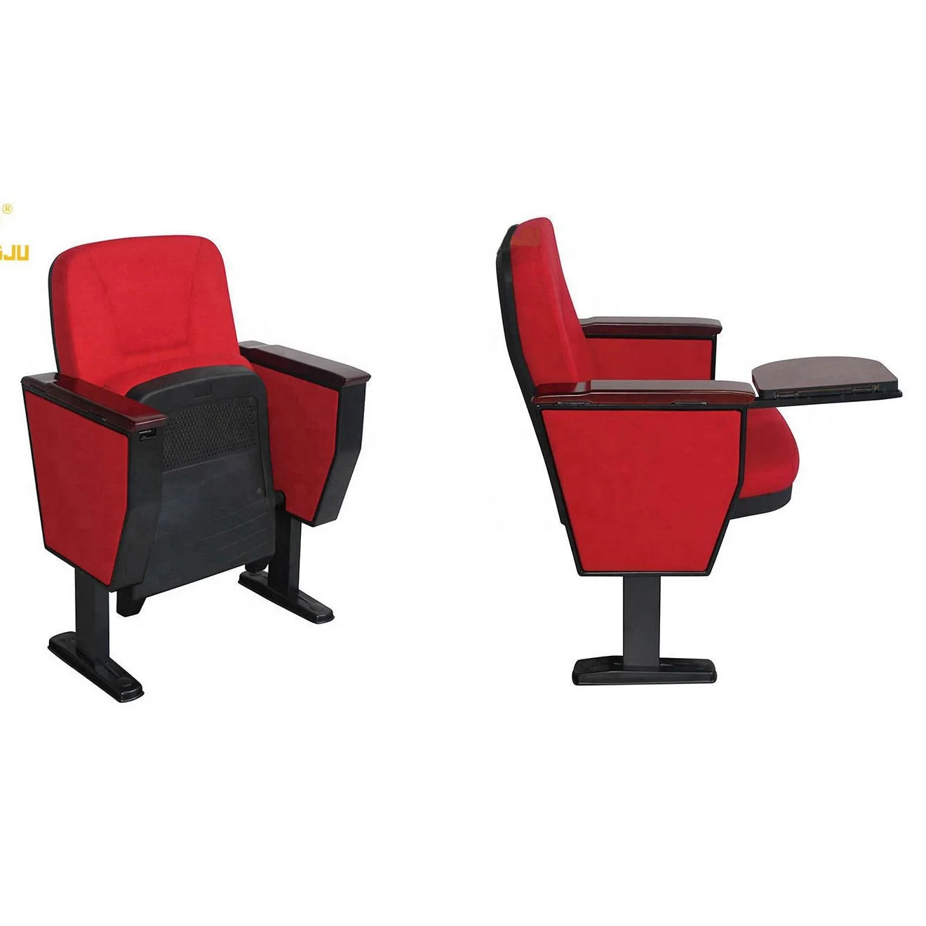 Meeting Room School Theater Furniture Short Back Auditorium Chair With Writing Pad