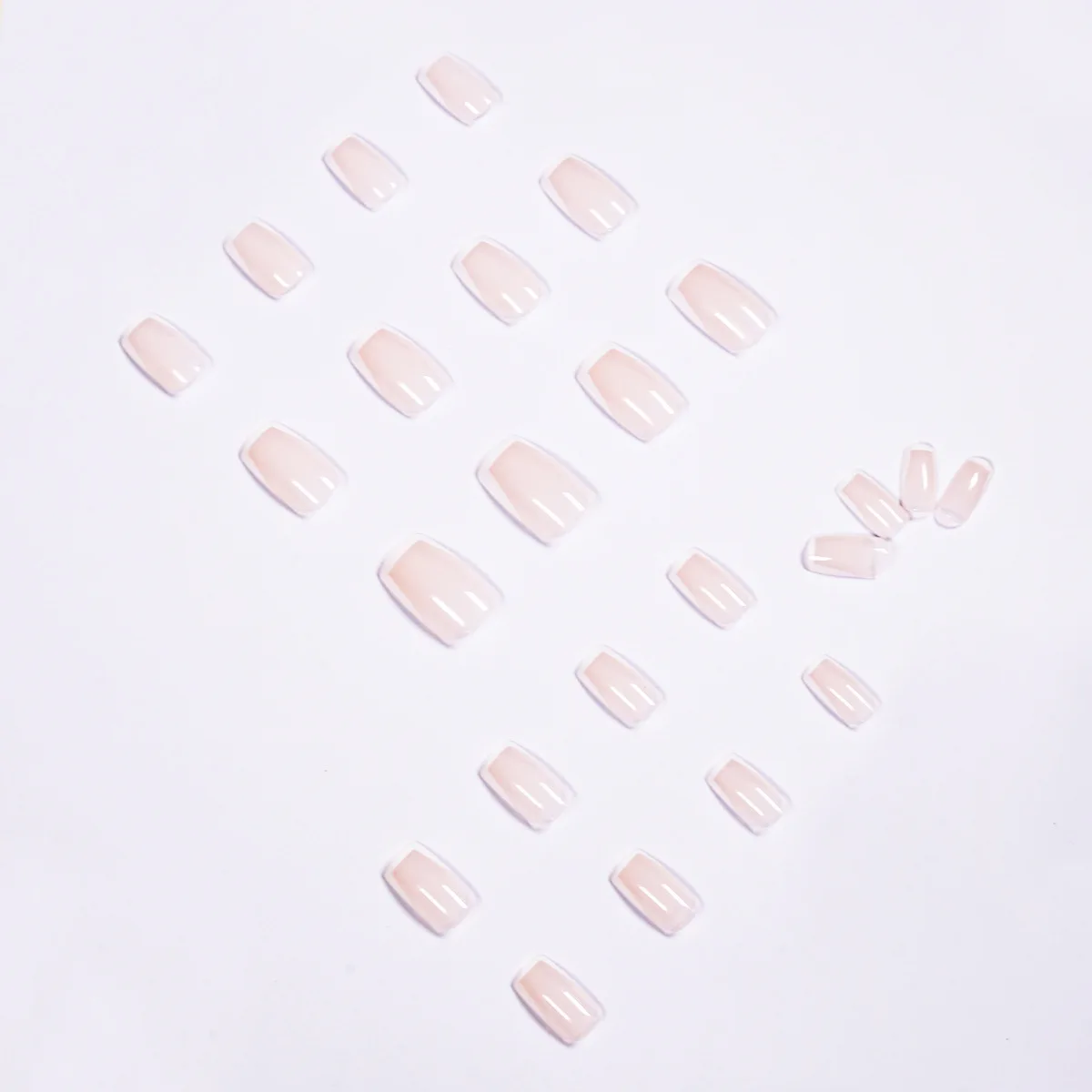 High Quality Women Press On Nails 2021 Square Nude French False Nails Tips 24pcs