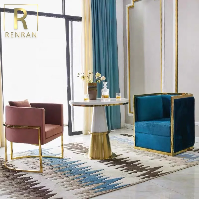 Popular Luxury Marble Top Gold Hotel Lobby Table Coffee Table Lounge Furniture