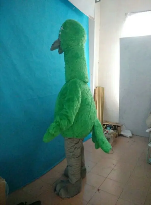 Funtoys  customized Green furry ostrich mascot costumes for halloween cosplay adult bird mascot costumes