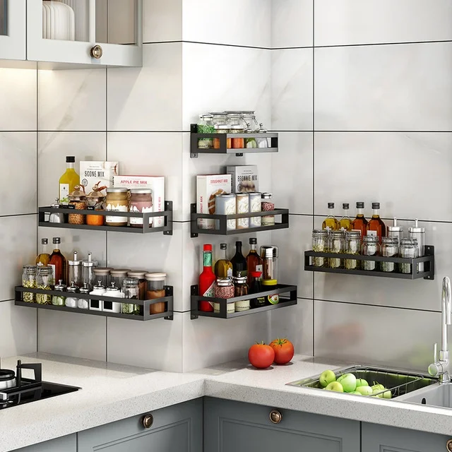 Кухонный стеллаж для приправ из нержавеющей стали настенный специй кухонный Органайзер