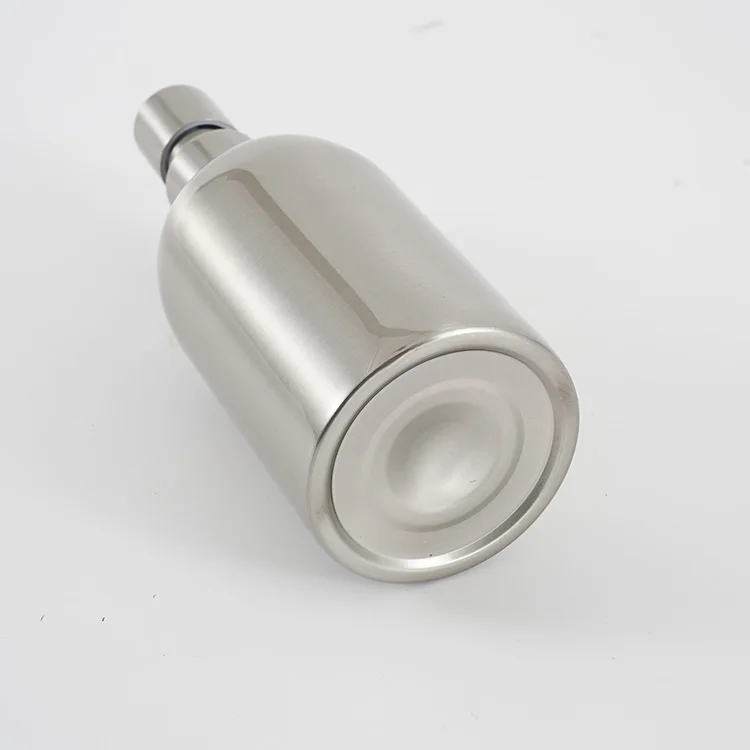 Brushed over table cosmetic 700ml hand sanitiser metal lid stainless steel lotion bottle dispenser pump for hotel room