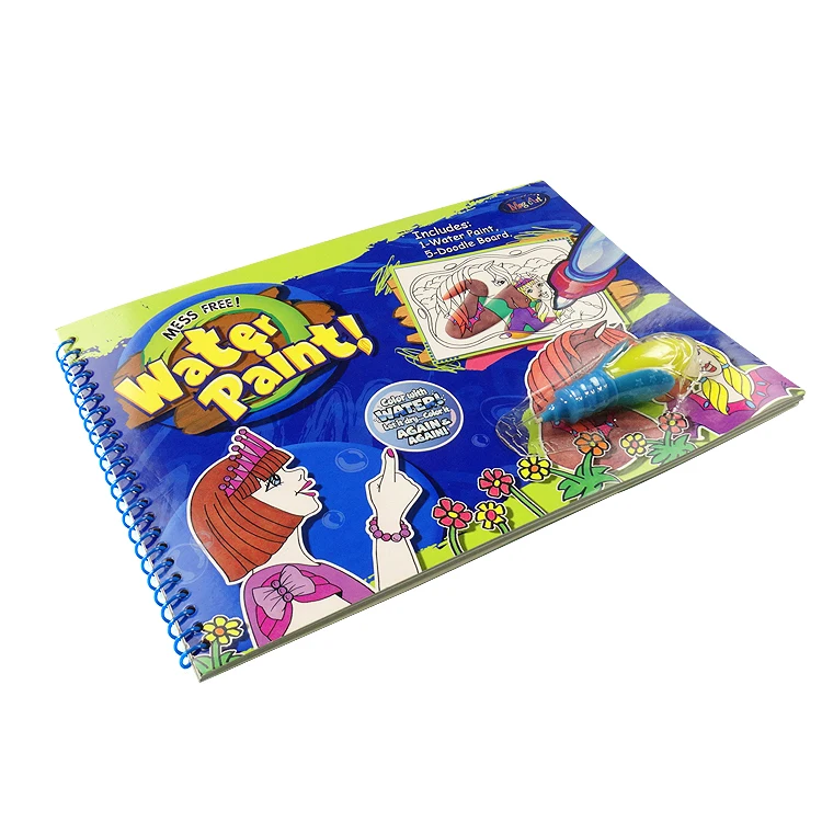 
Water Painting Coloring Drawing Book with Brush Water Pen for Kids 