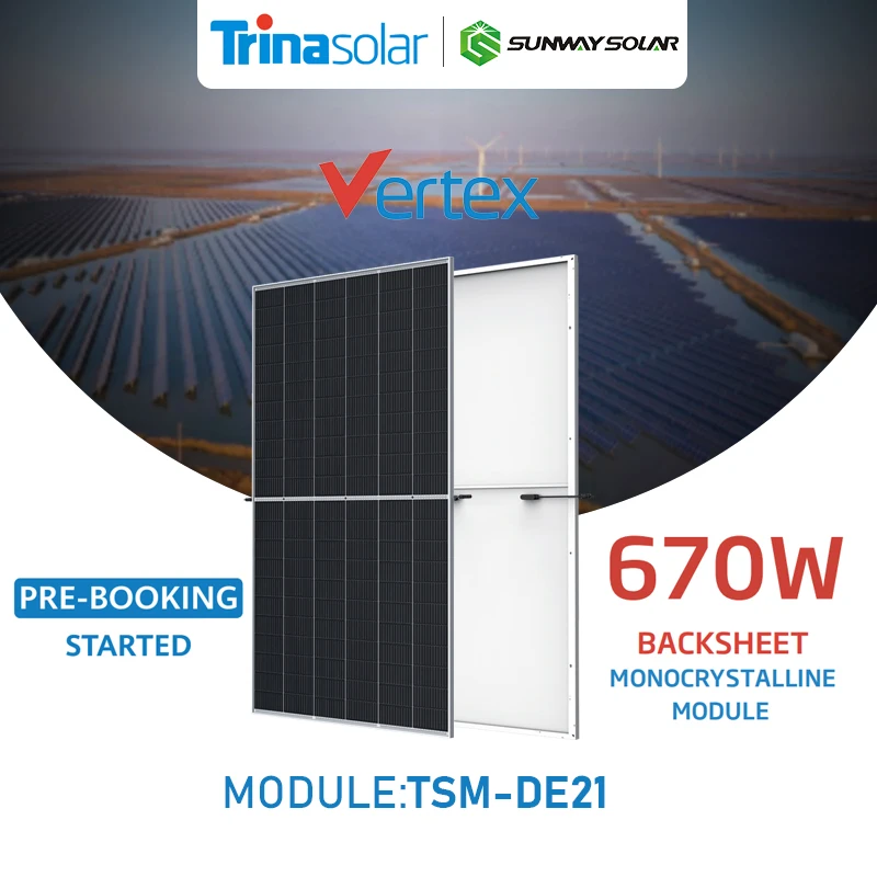 Factory price Trina solar panel 550w 650w 660w 670w half sale all black in stock