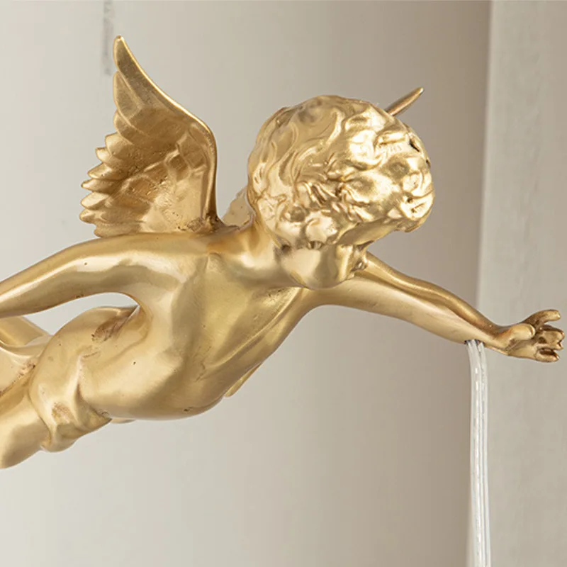 Crystal Lamp all copper crystal brass flower angel wall lamp