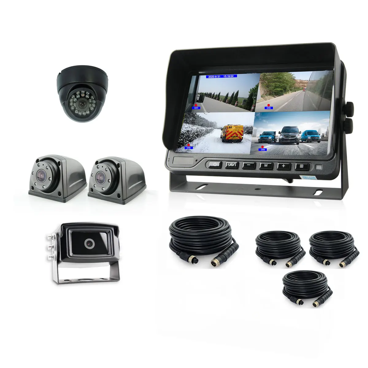 7 Inch DVR Monitor Waterproof Van RV Motorhome Snow Plow Heated Camera System
