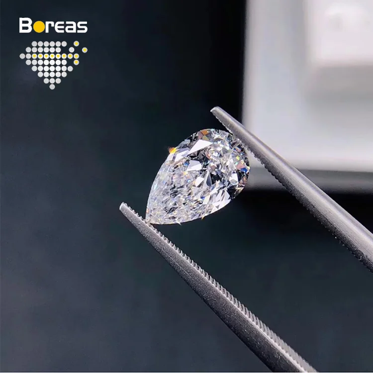 Wholesale D E F Color lab grown diamond HPHT VS VVS SI pear Cut lab created loose diamonds for making jewelry