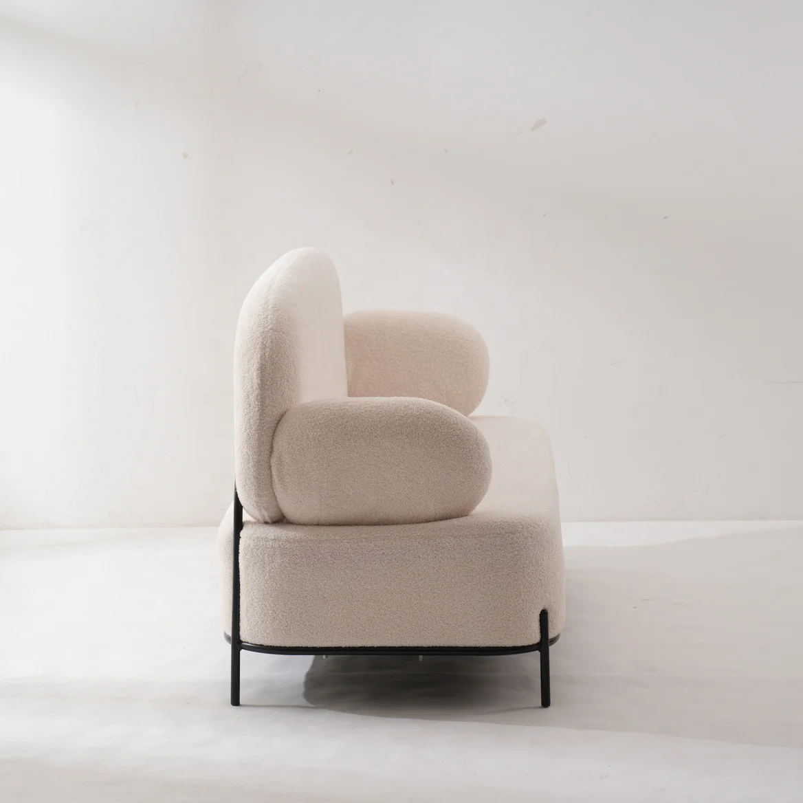 2 seater loveseat teddy fur shaggy sofa furry sitting couch luxury white fluffy modern couch Lamb fleece sofa