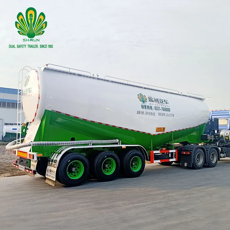 45 cubic cement tank semi-trailer with air compressor and diesel engine fast unloading zero residue