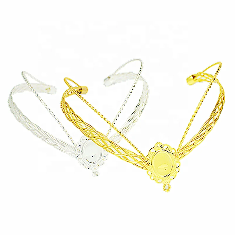 Wholesale Custom 3.1cm Width Hollow Out Crown Head Band Diy Retro Bridal Headdress Headband Accessories