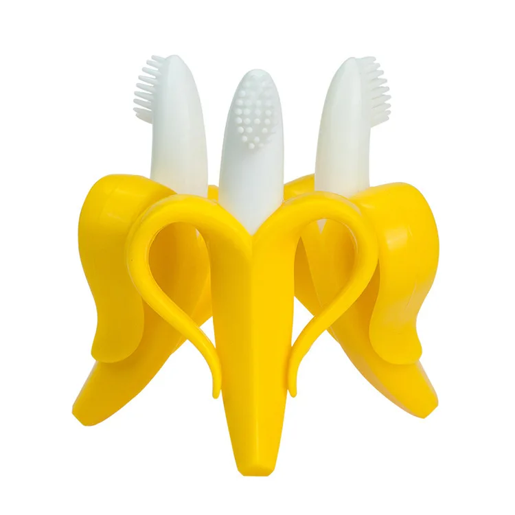 Amazon Hot sale Corn Cob Baby Teether Baby Teething Toys Yellow Banana Baby Toothbrush Teether