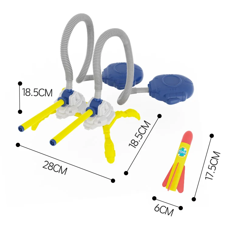 Competitive Foot Pedal Light Launch Rocket Toy Outdoor Space Launch  Rocket Pedal Air Pump toy  with 6 rockets and air launchers