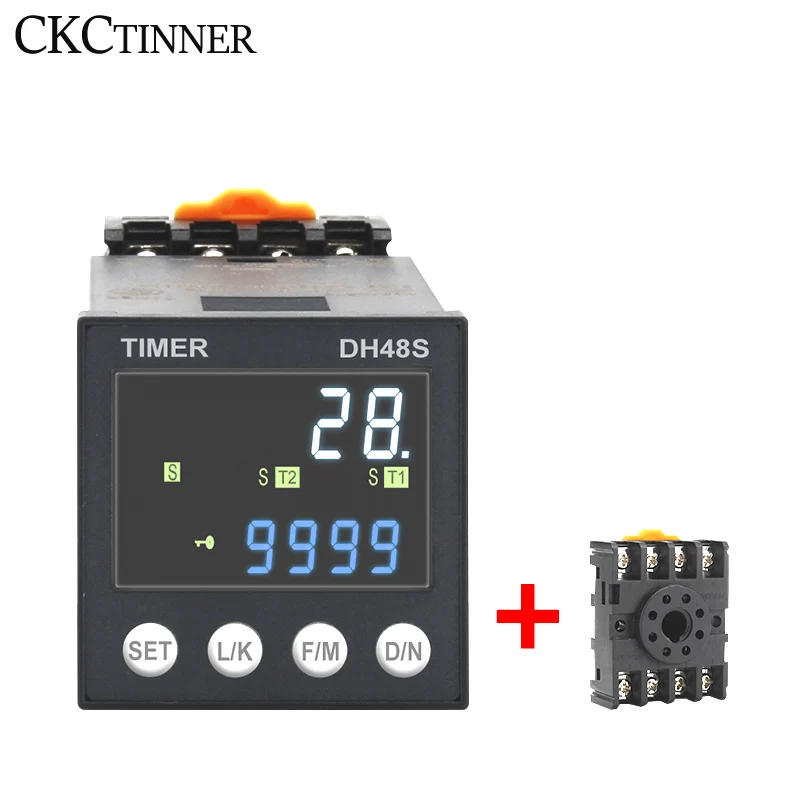 Ac220v/1a Dc-13 Dc220v/0.15a Pcb Miniature High Power Adjustable 12v Digital Time Delay Relays DH48S-S/YH-5T