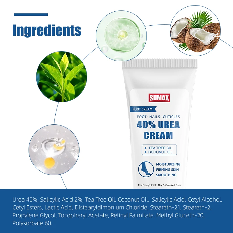 Sumax Wholesale 40% Urea Cream Foot Skin Care Cream For Dry Cracked Foot Heel