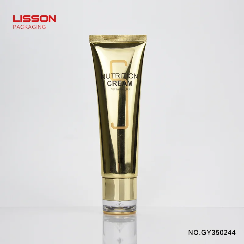 wholesale luxury refillable  body butter lotion in a large tube squeeze facial cleansing tube packaging with acrylic screw cap