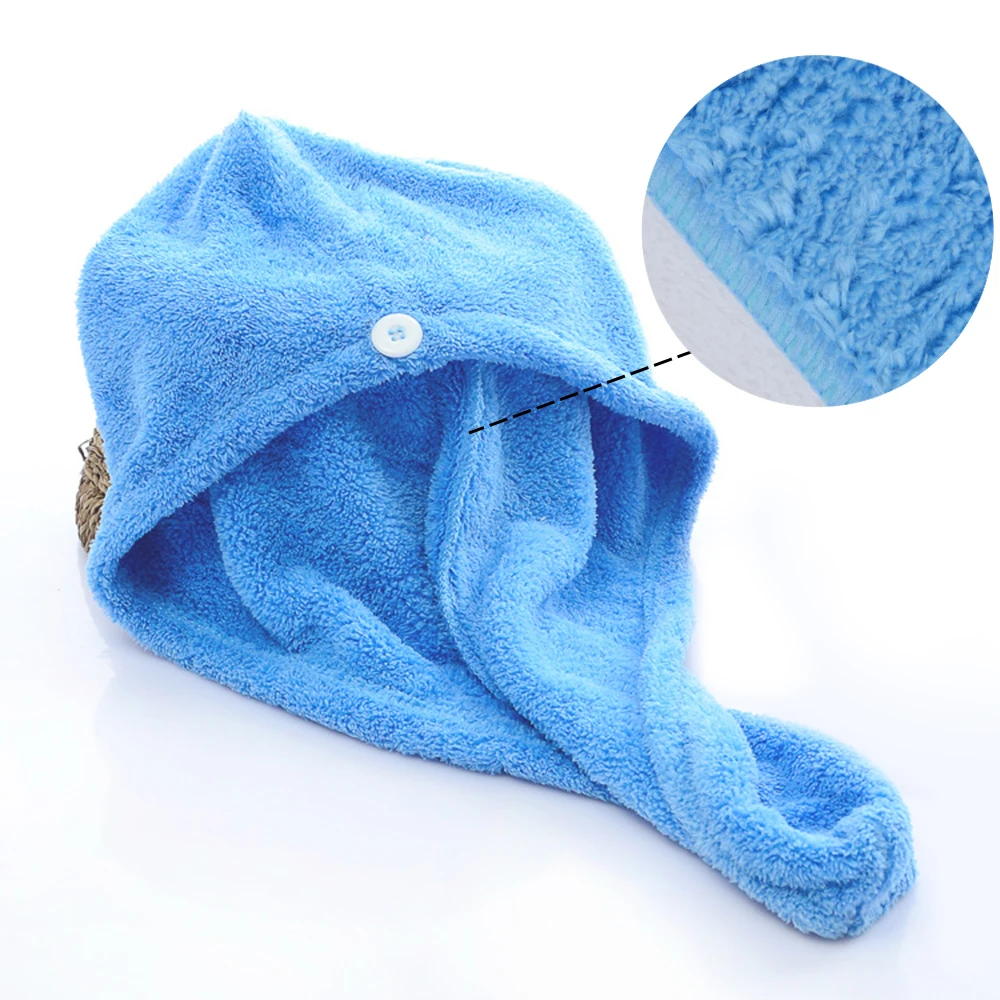 Custom Logo Super Absorbent Coral Fleece Soft Hair Towel