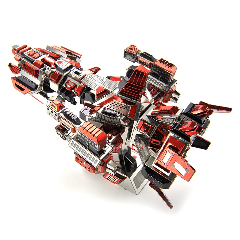Flame Spaceship Model Diy Craft Set Brain Turning Bright Cutting Toy Puzzle 3D Metal Puzzle