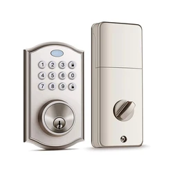 Electric Lock  Smart Deadbolt Lock Silver Black 4AA Key password Battery Electronic Tuya app
