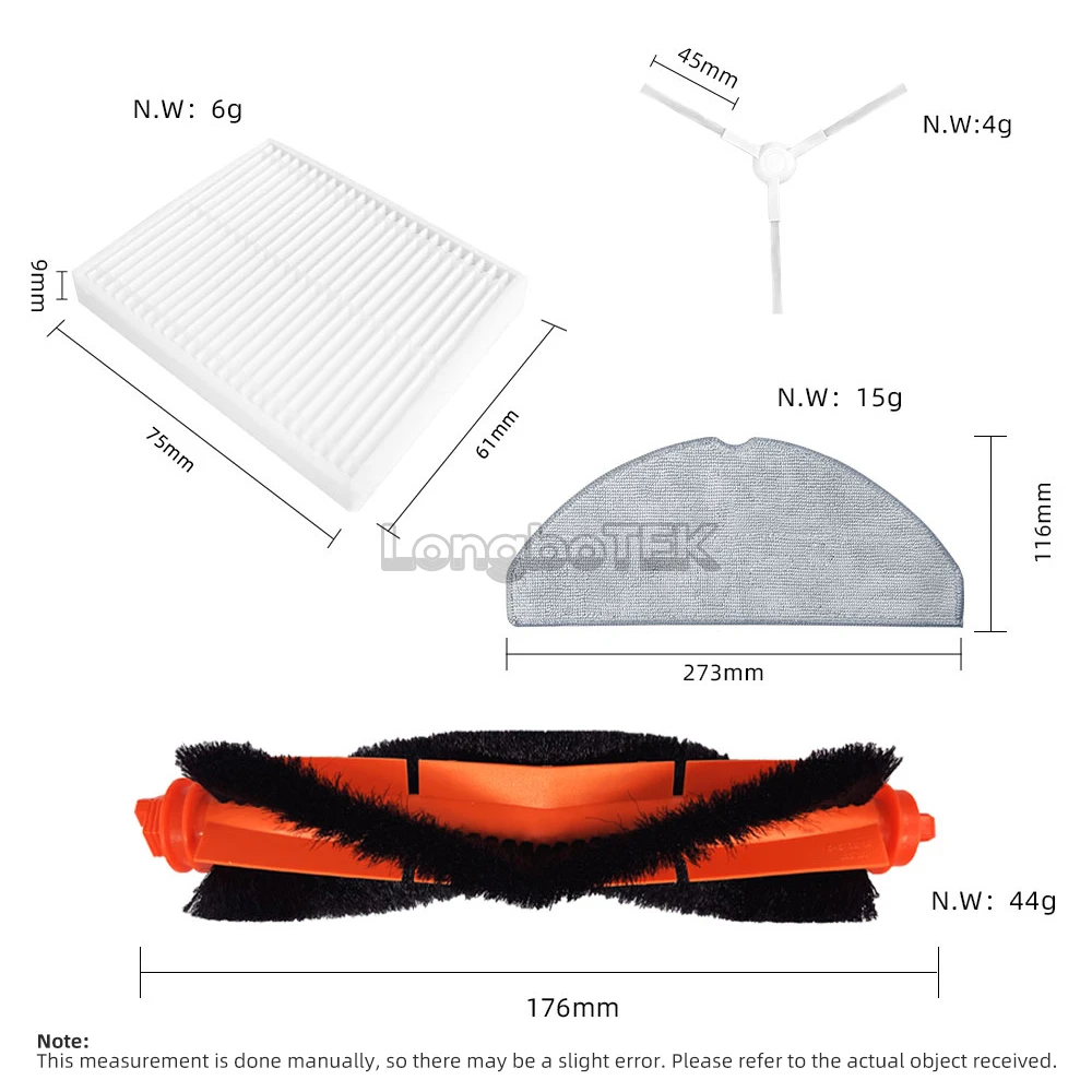 Fit For Xiaomi Mijia 3C Plus, 3C Pro, C103, E10, E12, B112 Brush Hepa Filter Mop Cloth Replacement Parts Robotic Vacuum