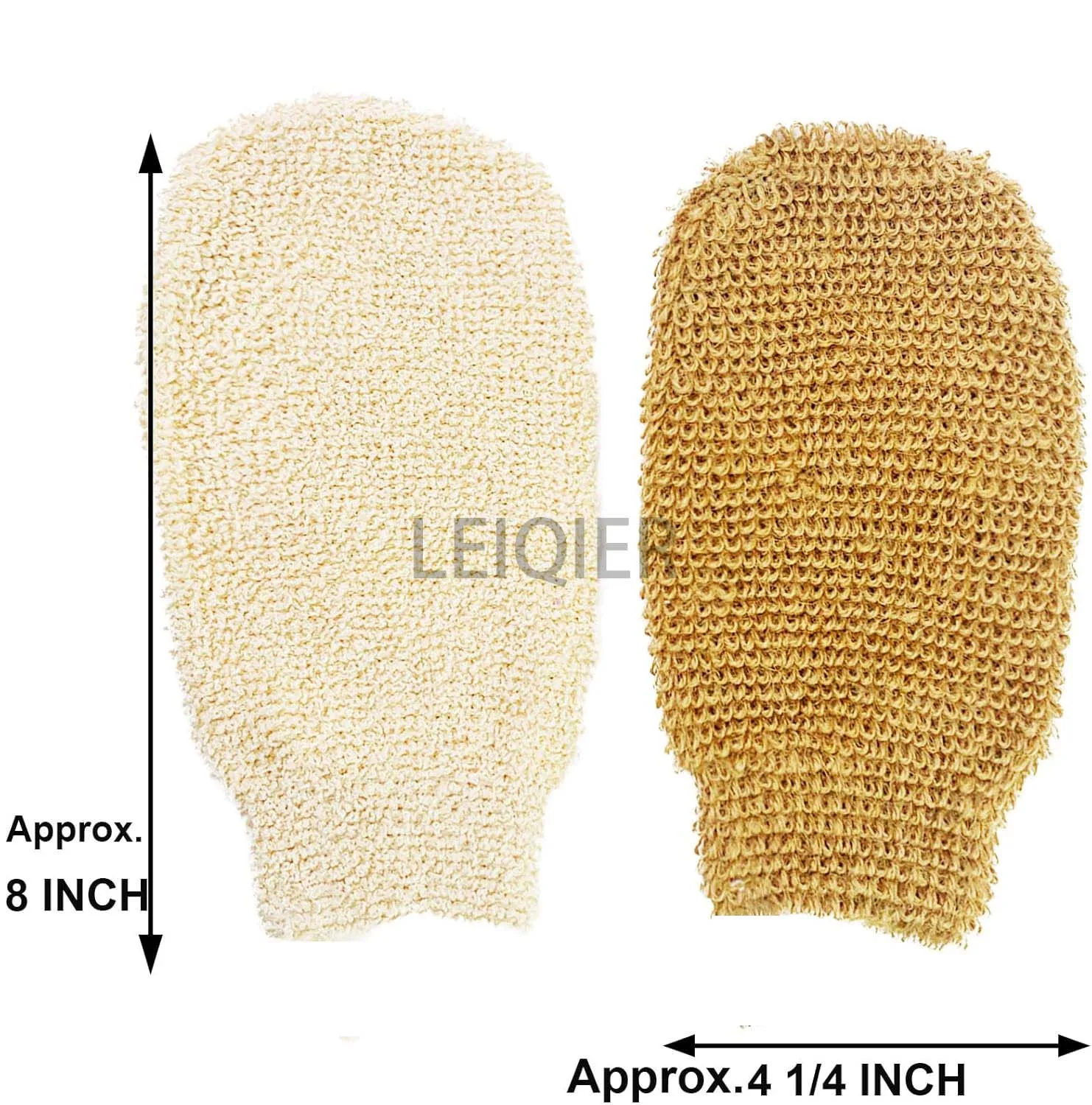 Перчатки для ванны из натурального джута с двусторонней отделкой бамбукового волокна