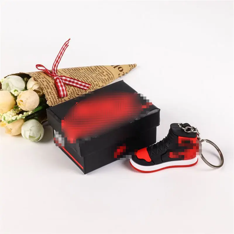 Оптовый мягкий ПВХ обувной 3D резиновый брелок мини кроссовки Jordania с мини-коробкой