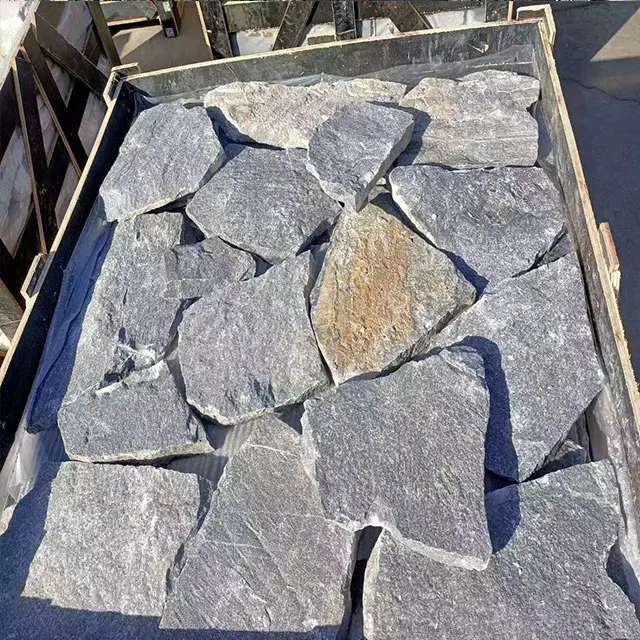 Blue color Slate Wall Crazy Decorative Wall Tiles Rock Slate Wall Stone