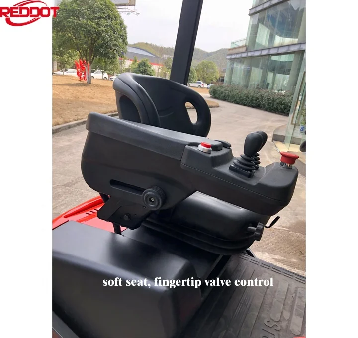 REDDOT Lithium battery operated three wheel Electric Forklift Truck with fingertip control