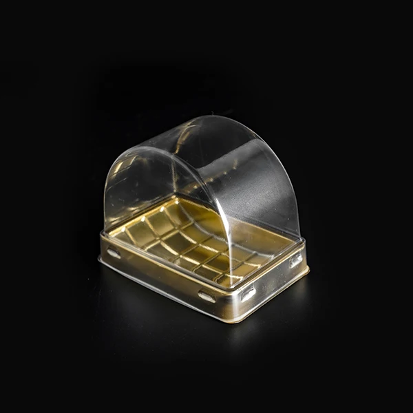 Novel arch lid  PET plastic clear cake slice packaging disposable cake container for sale