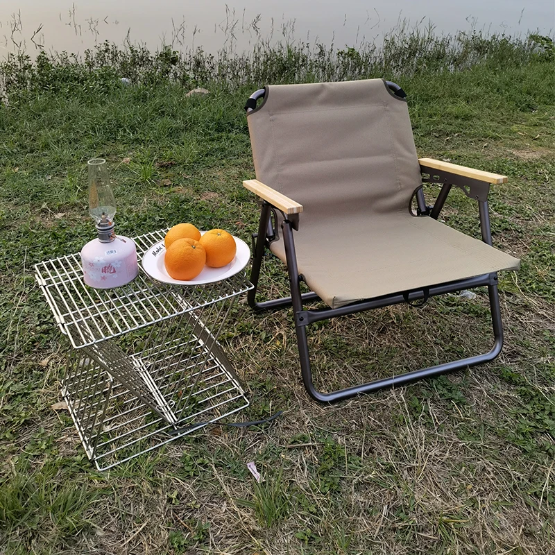 Бесплатный образец Areffa Oem фабрика Буковый подлокотник складной походный стул складной