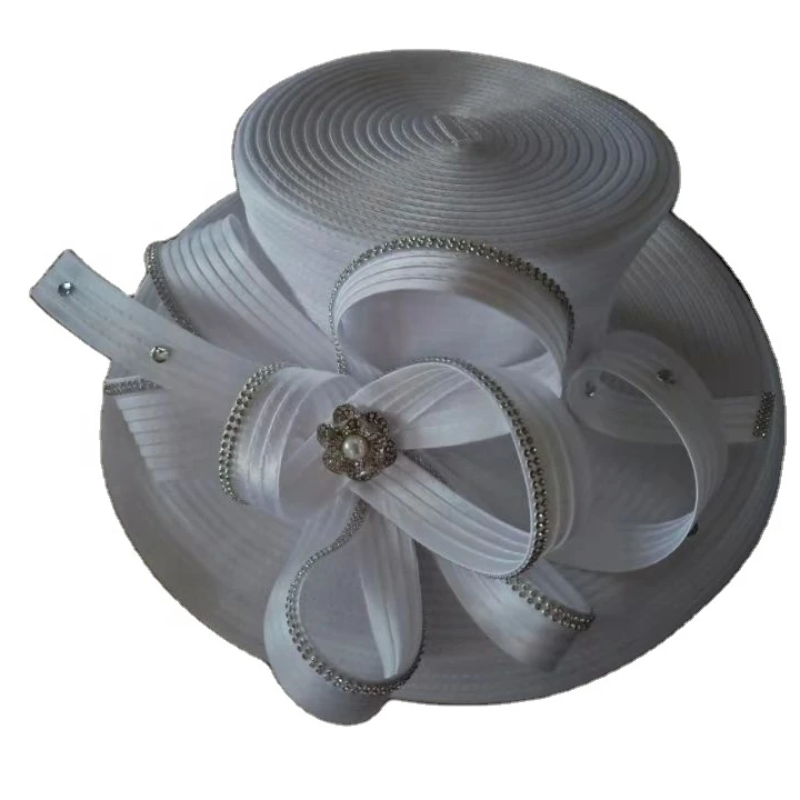 Современная модная шляпа Kingly с широкими полями для торжественных вечеринок, Женская церковная Новая Элегантная белая шляпа для праздника на День Матери