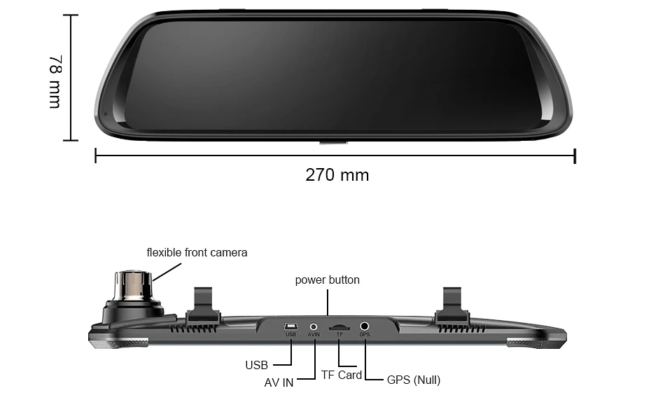 touch screen 10inch full HD rear view mirror car camera drive recorder dvr black box 2 lens hd 1080p vehicle car dvr