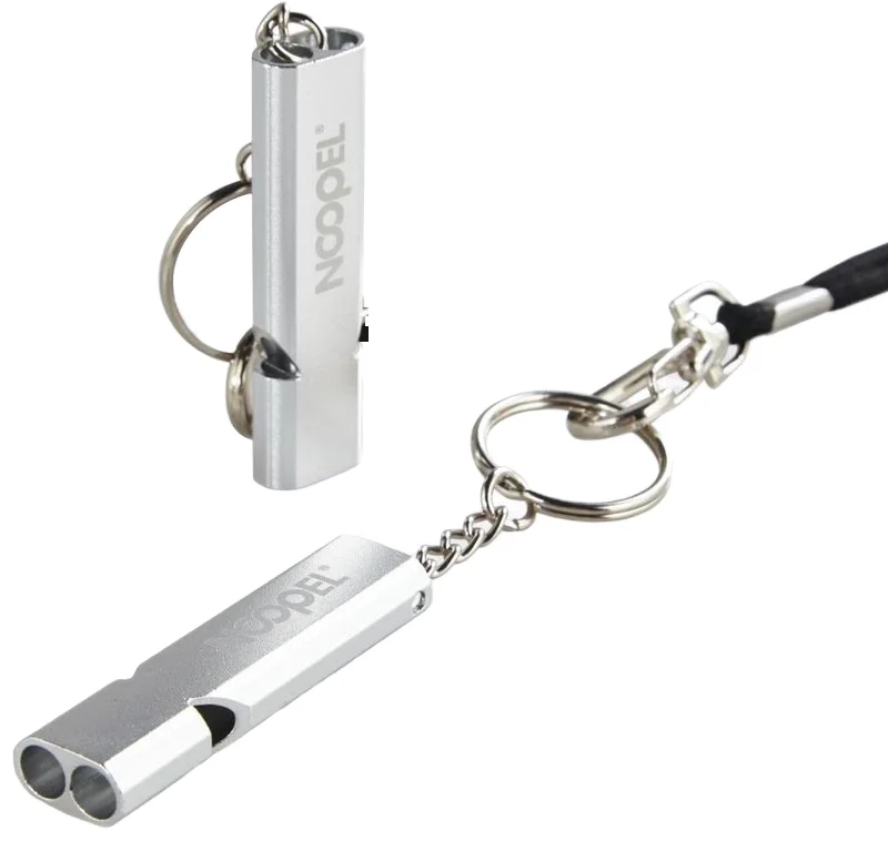 T304 Aluminum Alloy Metal Whistle with Double Tube High Frequency Blast Whistle for Outdoor Survival Direct from Manufacturer