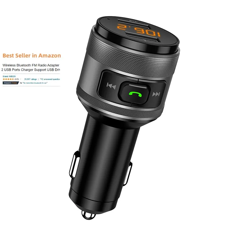 Распродажа Amazon беспроводной Bluetooth FM-передатчик MP3 плеер QC3.0 PD18W автомобильное зарядное устройство громкоговорители Автомобильный 5 0