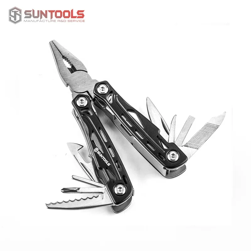 Mini folding multifunction aluminum handle gift promotional hand tool pocket knife screwdrivers openers cutting  pliers