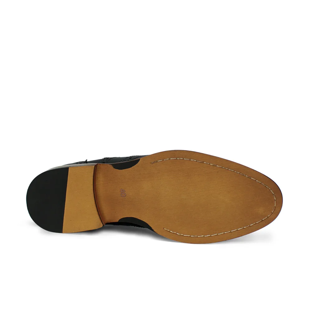 
New Trending Black Formal Leather Men Shoes Full Brogue Oxford Lace-up Dress Shoes Leather Mens 