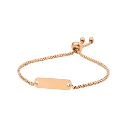 Sland 14K Gold Plated  Metal Bar Stainless Steel Bracelet Stamping Blank Straight Bracelets for Engraving