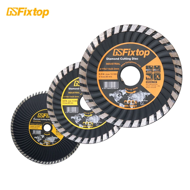 GSFIXTOP Marble Strengthen Corrugated Machine Iron 65mn Steel Disc Cutting Diamond Saw Blade